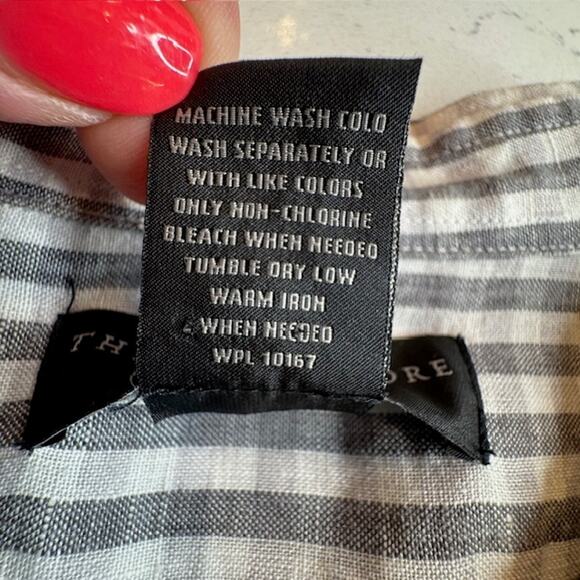 The Men's Store Bloomingdales 100% Linen Gray Plaid Shirt Size X-Large - Picture 9 of 9